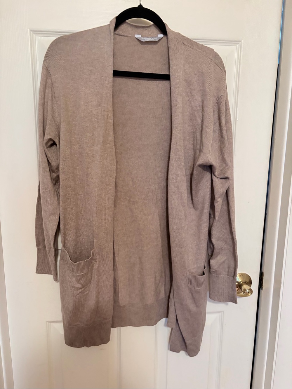 Light Taupe Open-Front Women's Cardigan Sweater